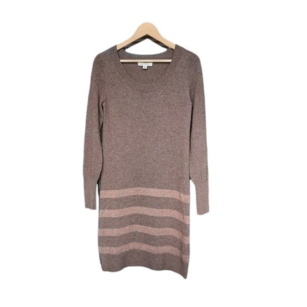 Banana Republic Rose Taupe Striped Knit Sweater Dress